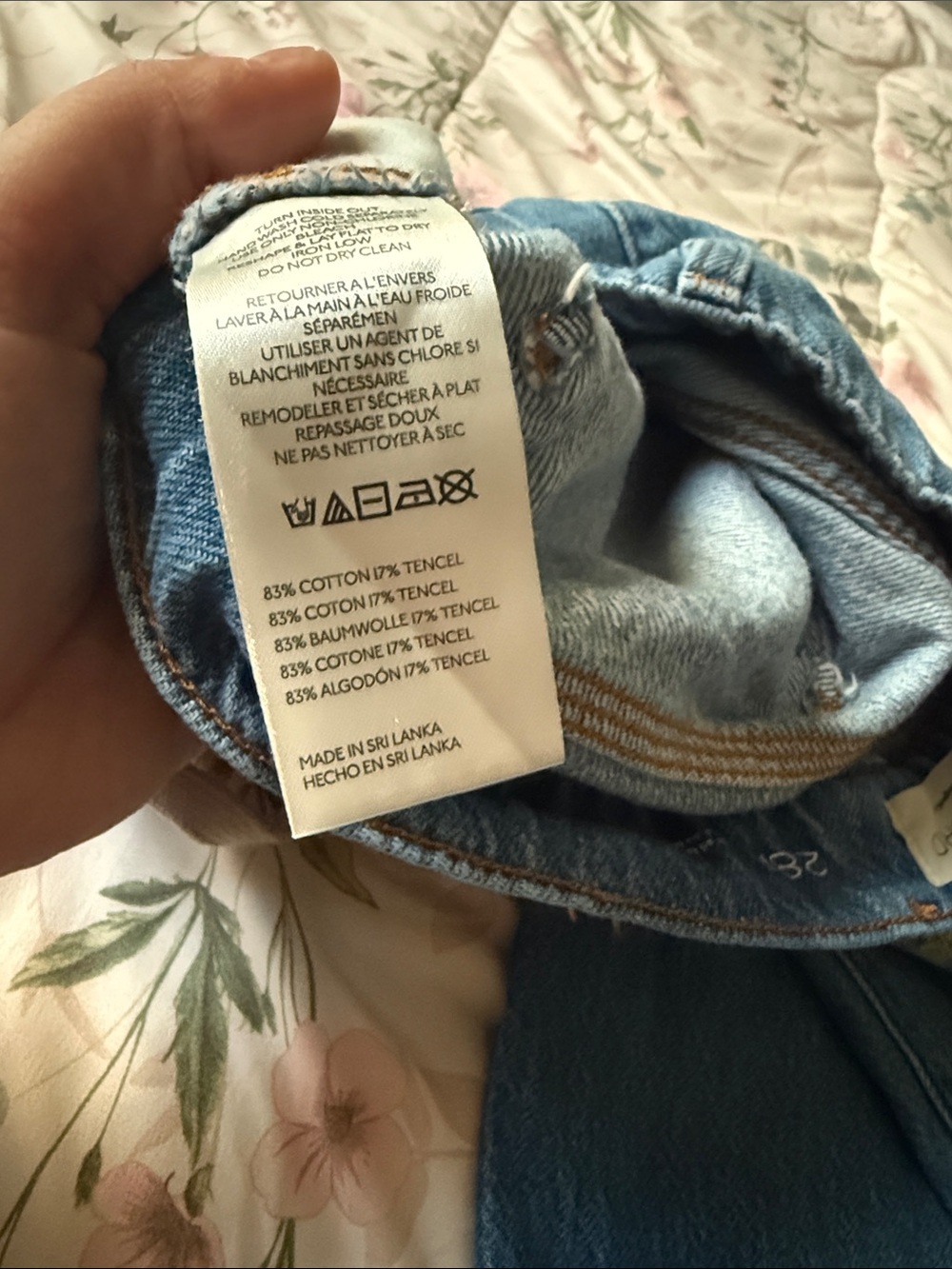 Pilcro unique Blue Floral-Print Denim Jeans size 28P cotton very comfortable - Picture 10 of 11